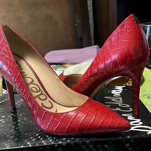 Red shoes worn gently